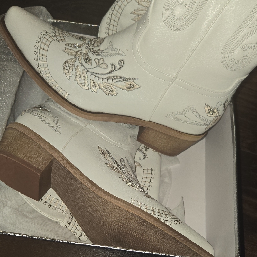 Elegant Embroidered Heeled Boots - Picture 5 of 6